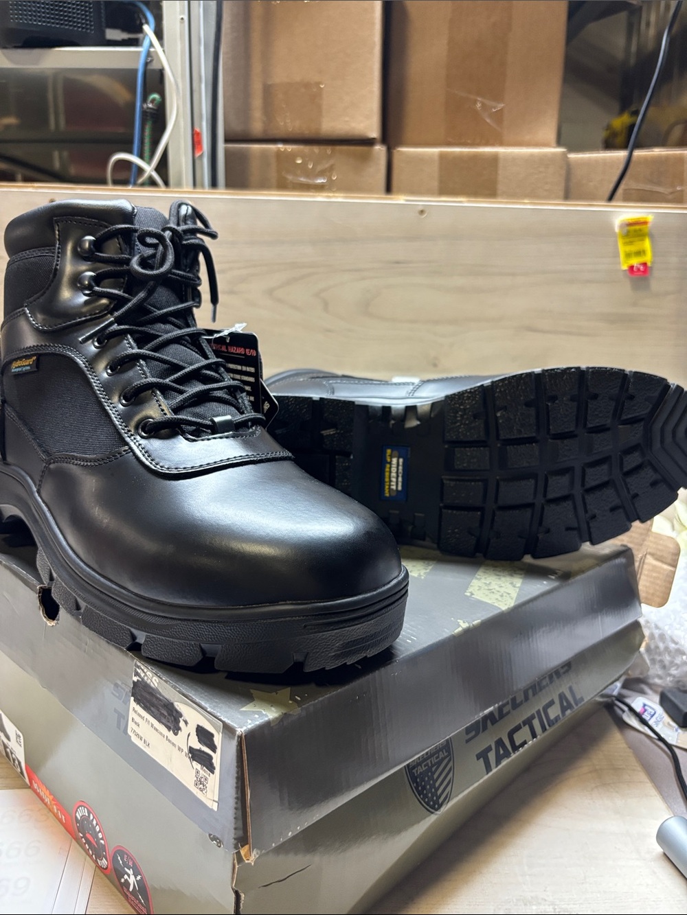 Skechers Men's Black Tactical Lace-Up Boots #644